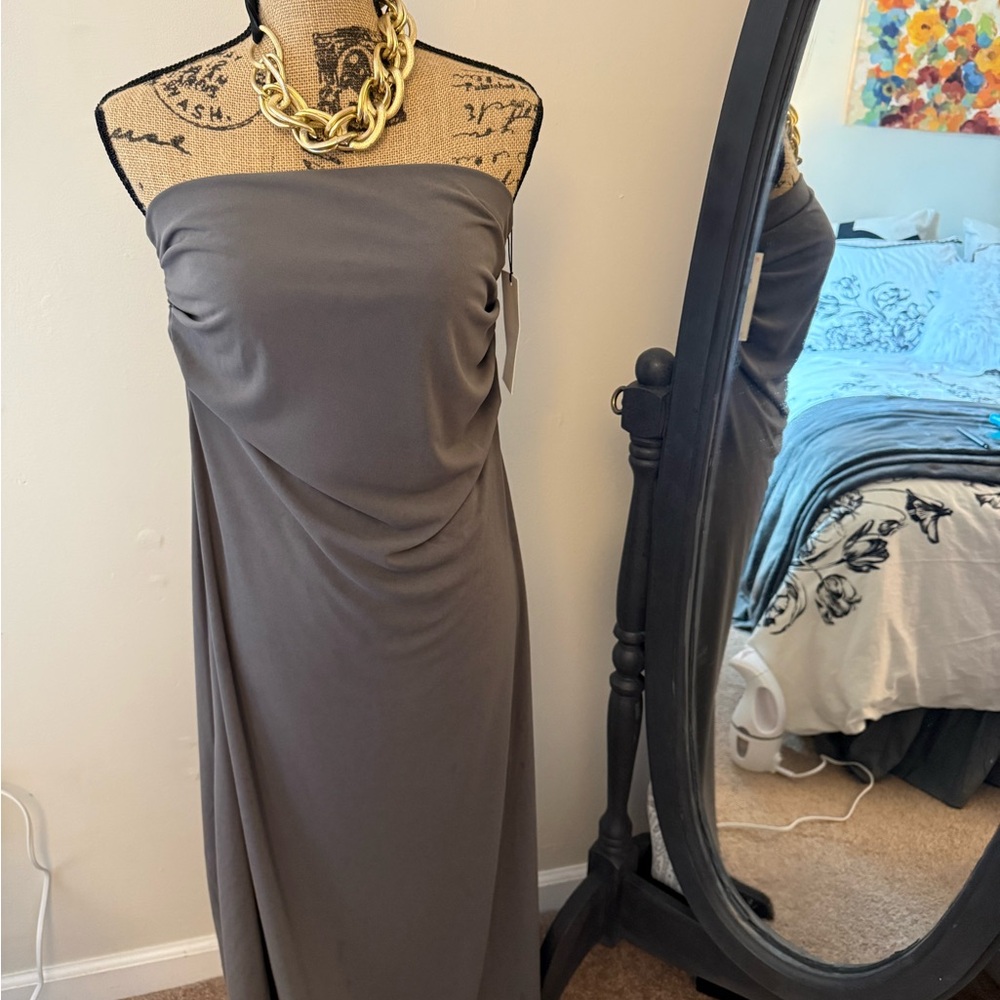 Zara Strapless Gray Dress